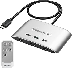 Cable Matters 20Gbps USB C KVM Switch, 3-in-1-Out, 140W PD Charging - Image 1