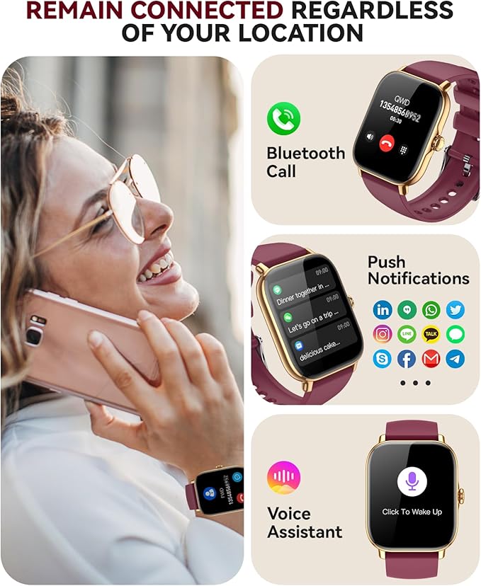 Smart Watch for Women Men- Answer/Make Call, 2025 IP68 Waterproof Fitness Step Sleep Tracker Watch with Monitor Activity Counter Smartwatch for Andriod iPhone iOS Samsung Compatible
