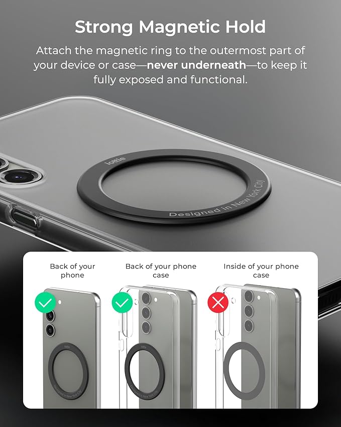 Magnetic Airplane Phone Holder Hands Free Tray Table Mount for Travel Compatible with iPhone and Android