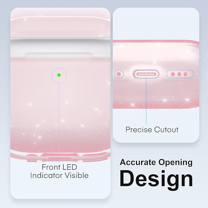 Valkit Compatible Airpods 4 Case Pink, Soft TPU Airpods Case Generation 4 with Cleaner Kit, Shockproof Protective Case with Keychain for Apple Airpods Gen 4 Cases Cute for Women Girl(Glitter Pink)