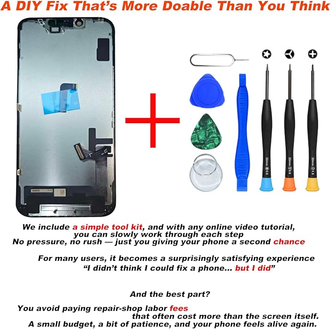 DIGI4U LCD for iPhone 16e Screen Replacement, 6.1''[3D Touch][Small Notch] Screen for iPhone 16e Display Digitizer Assembly, with Repair Tools for iPhone 16e LCD