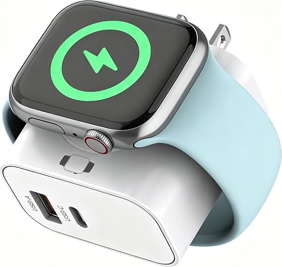 Charger Block for Apple Watch,23W Fast 3 in 1 USB C iWatch Charging Block