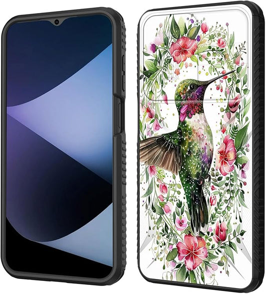 for Galaxy A17 5G Case Built in Slide Camera Lens Cover,Heavy Duty Shockproof Protection Dual Layer Case for Samsung Galaxy A17 5G 6.7" 2025,Dandelions and Birds