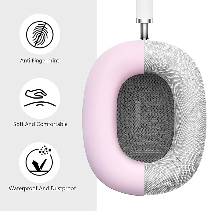 Filoto Case for Airpods Max Headphones, Ear Pad Case Cover/Ear Cups Co ver/Headband for AirPods Max (USB-C/Lightning)(2024/2020), Silicone for Apple Airpod Max, Accessories Cases(Pink)