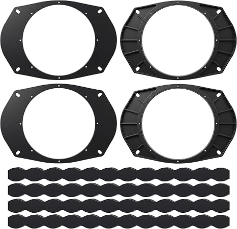 6x9 to 6.5 Speaker Adapter Spacer with Foam Strips, 4 Set