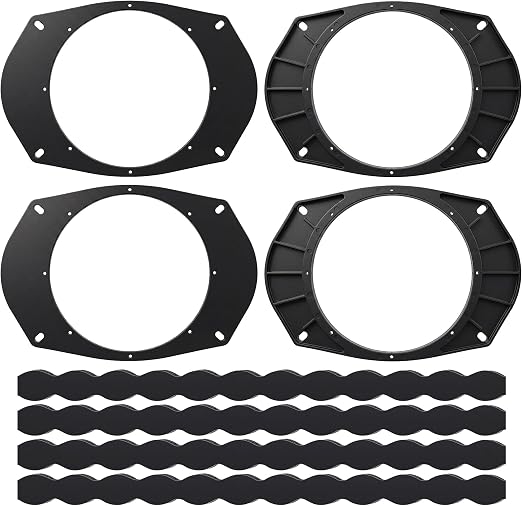 6x9 to 6.5 Speaker Adapter Spacer with Foam Strips, 4 Set