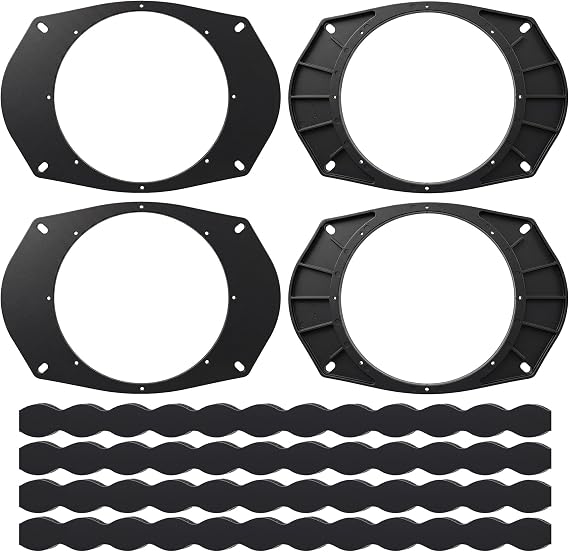 6x9 to 6.5 Speaker Adapter Spacer with Foam Strips, 4 Set