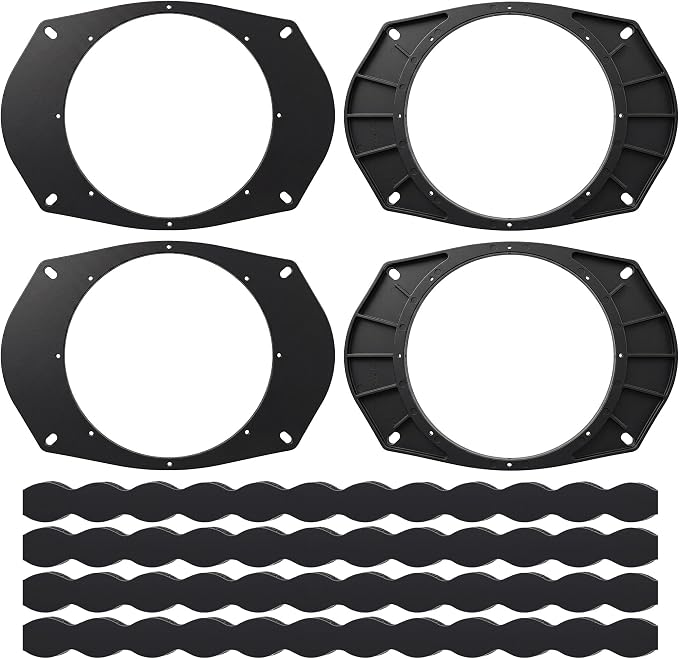 6x9 to 6.5 Speaker Adapter Spacer with Foam Strips, 4 Set