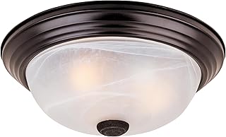 Designers Fountain 13 inch, Modern 2-Light Flush Mount Ceiling Light Fixture, Alabaster Glass Shade, for Bedroom, Hallway, Indoor Room Lighting, Durable Steel, Easy Install, Bronze, 1257M-ORB-AL - Image 1