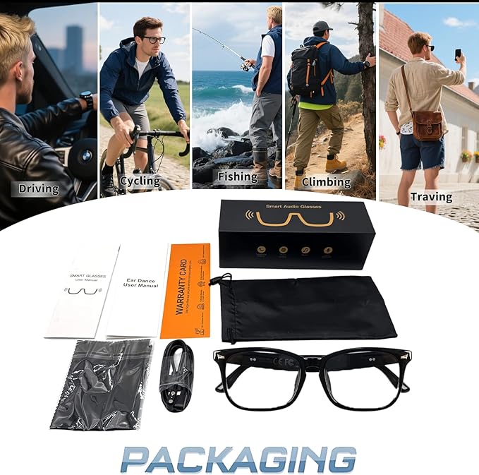 Ai Smart Glasses Bluetooth 5.4 with Translation for Men Women 160+Languages Color-Change Lens Power by Chat GPT Assistant Free App Translator Glasses Meeting,Driver,Travel