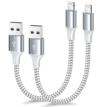 [Apple MFi Certified] Short iPhone Charger 1ft 2Pack,USB A to Lightning