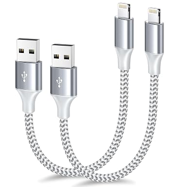 [Apple MFi Certified] Short iPhone Charger 1ft 2Pack,USB A to Lightning