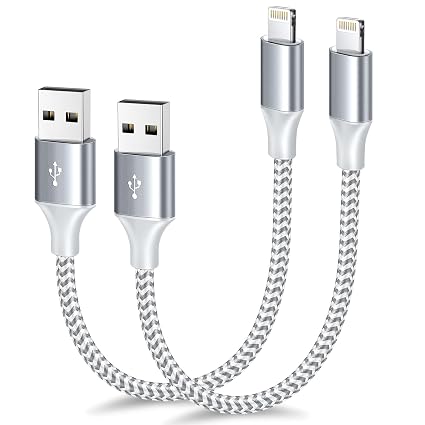 [Apple MFi Certified] Short iPhone Charger 1ft 2Pack,USB A to Lightning