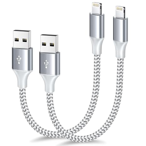 [Apple MFi Certified] Short iPhone Charger 1ft 2Pack,USB A to Lightning
