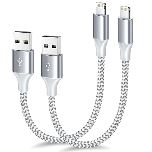 [Apple MFi Certified] Short iPhone Charger 1ft 2Pack,USB A to Lightning
