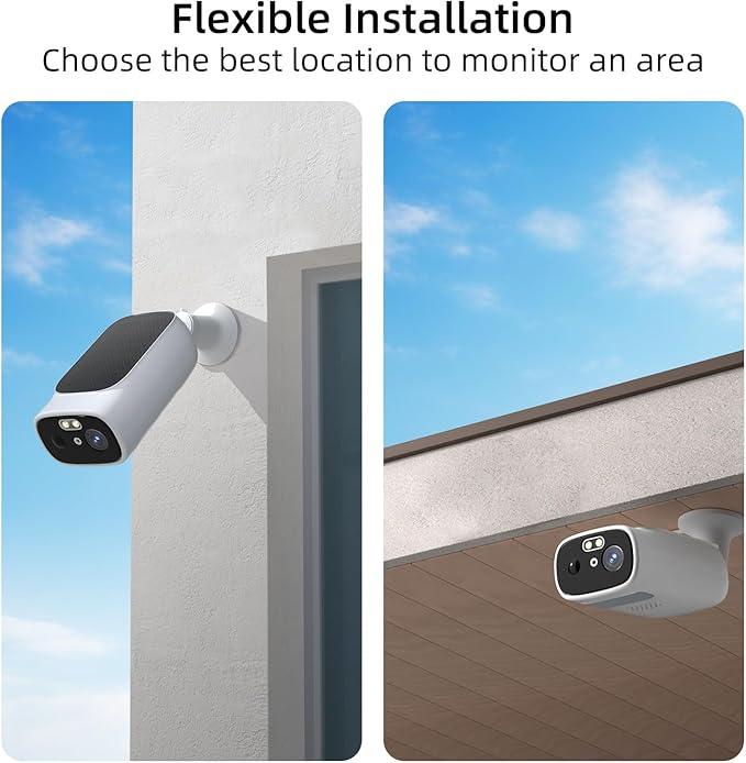 2K Solar Camera Outdoor Wireless-5/2.4Ghz WiFi Cameras for Home Security, AI Motion Detection, Color Night Vision, SD Card/Cloud Storage, Waterproof, Compatible with Alexa/Google Home (1 Camera)