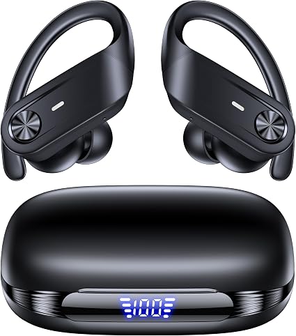 TAGRY Hybrid Active Noise Cancelling Wireless Ear Buds 80 Hrs Playtime Hi-Res Stereo Quality Bluetooth Earbuds with Transparency Mode Headphones Bluetooth Earhooks ANC Earphones for Work