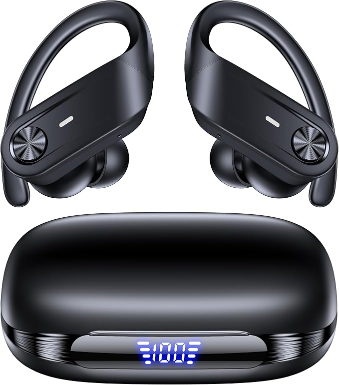 TAGRY Hybrid Active Noise Cancelling Wireless Ear Buds 80 Hrs Playtime Hi-Res Stereo Quality Bluetooth Earbuds with Transparency Mode Headphones Bluetooth Earhooks ANC Earphones for Work
