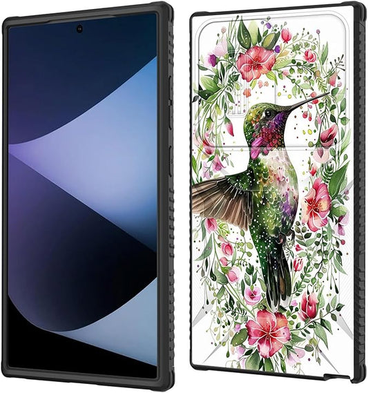 for Galaxy S26 Ultra Case Built in Slide Camera Lens Cover,Heavy Duty Shockproof Protection Dual Layer Case for Samsung Galaxy S26 Ultra 6.9" 2026,Dandelions and Birds