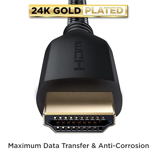 PowerBear 4K Long HDMI Cable 40 ft | High Speed, Braided Nylon & Gold Connectors, 4K @ 60Hz, Ultra HD, 2K, 1080P, ARC & CL3 Rated | for Laptop, Monitor, PS5, PS4, Xbox One, Fire TV, Apple TV