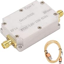 RF Wideband LNA Amplifier, 10MHz to 6GHz 30dB High Gain Low Noise Signal Boosting Module for Ham Radio SDR SMA Female Aluminum Alloy Case Type C 5V 1 Pack - Image 1