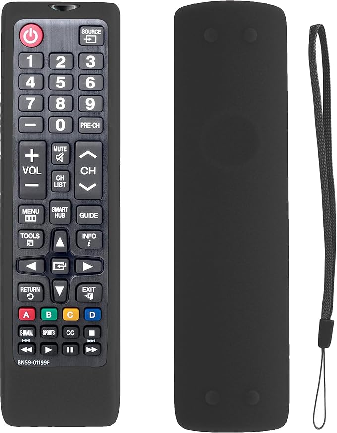 Silicone Case for Samsung Smart TV Remote Control - Remote Cover for Samsung TV Remote BN59-01301A BN59-01315A BN59-01199F BN59-01315J Remote Control Replacement Skin Sleeve Case Cover - Black