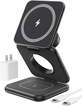 KU XIU Foldable 3-in-1 Magnetic Wireless Charging Station for Apple Devices - Image 1