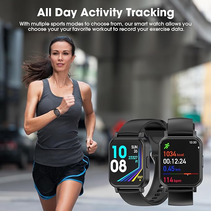 Fitness Tracker, Fitness Watch with Blood Oxygen, Heart Rate Monitor, Steps Calories Counter, Sleep Monitor, Pedometer IP68 Waterproof, Smart Watch for Android iPhones