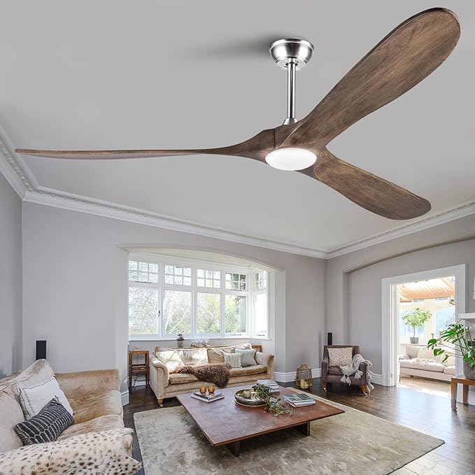 72 Inch Outdoor Ceiling Fan with Remote, Large Ceiling Fans with Lights, Noiseless Reversible DC Motor 6 Speeds Timing Farmhouse Ceiling Fan for Paitios Waterproof Gazebo Office Bedroom