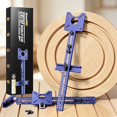 GRENPRO 4-in-1 Router Circle Cutting Jig for Trim Routers Sled Templates