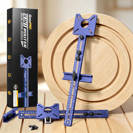 GRENPRO 4-in-1 Router Circle Cutting Jig for Trim Routers Sled Templates