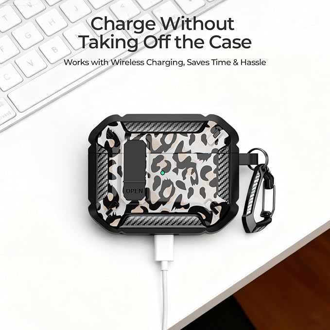 for AirPods Pro 2 Case for AirPods Pro2rd Gen | Full Drop Protection with Carabiner Keychain | Cute AirPods Pro 2st/1nd Generation Case for Men Women