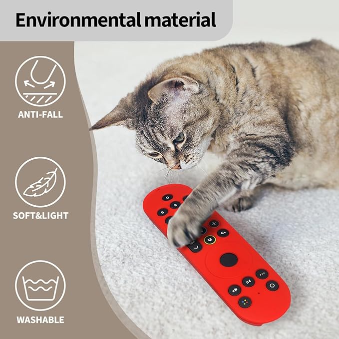 Hi Color Silicone Cover for XR100 Xfinity Xumo Stream Box Remote Cover Xumo Streaming Box Remote Case Shockproof Anti-Slip Silicone Sleeve with Lanyard (red)