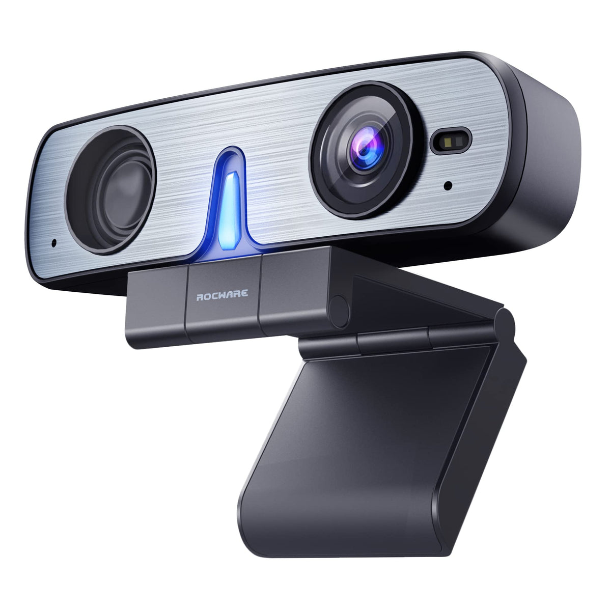 RC08 2K Webcam with Speaker, Webcam for PC, HD Web Cam with Noise Reduction Mic/Harman Speaker/4X Eptz/Privacy Cover/0.2S Auto-Focus/Low Illumination, Computer Camera for Zoom/Teams/Meeting