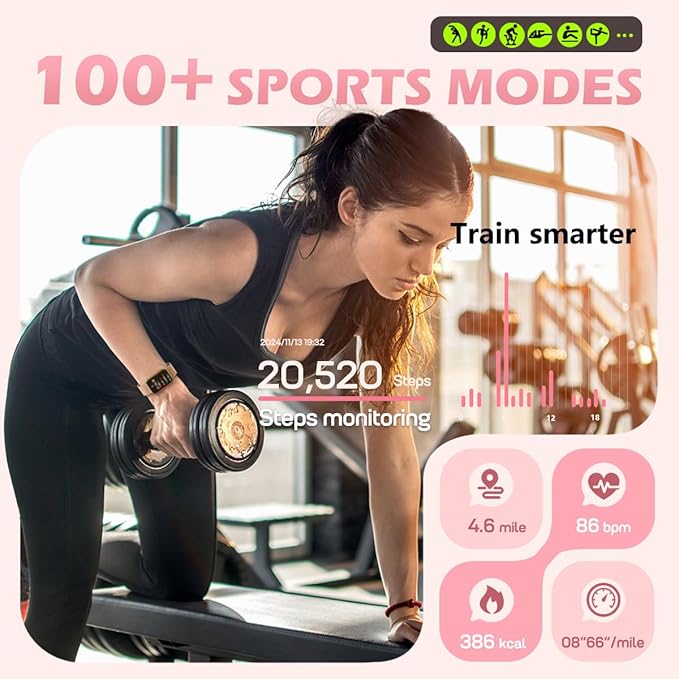 MorePro Smart Fitness Tracker – 24/7 Heart Rate & Blood Oxygen Tracking, Sleep & Activity Monitor, 120+ Sport Modes, IP68 Waterproof Smart Watch for Android iOS Women Men