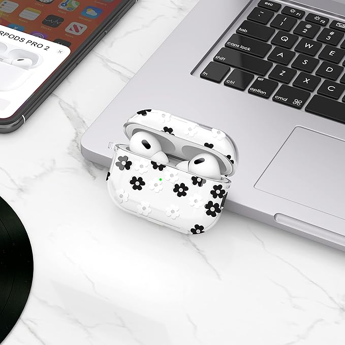 Maxjoy for AirPods Pro 2nd Generation Case, Clear AirPods Pro 2 Case for Women Girly Cute Protective AirPod Pro 2 Cover with Keychain Strap for AirPod Pro 2nd Gen Cover 2023/2022, Floral