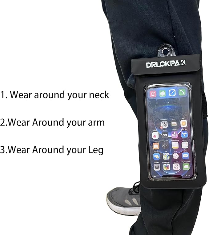DRLOKPAK Waterproof Phone Case Armband Surfing Dry Bag Floating Waterproof Pouch Holder for iPhone 15 14 13 12 Pro Max XS Plus Se Galaxy S23 + Ultra W24 Google LG Phone up to 7inch (Orange)
