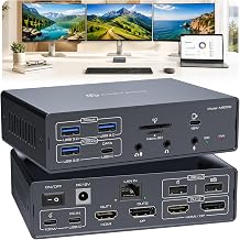 DisplayLink Docking Station 3 Monitors, 19 in 1 Laptop Docking Station - Image 1