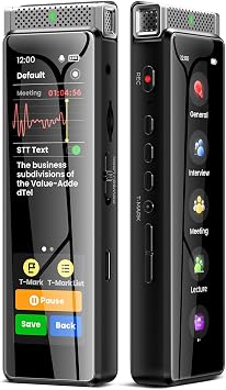 8GB Digital Voice Recorder with Playback, Innioasis R1 Full Touchscreen Voice Recorder with Bluetooth, Voice Activated Sound Audio Recorder Device with Mic Silver