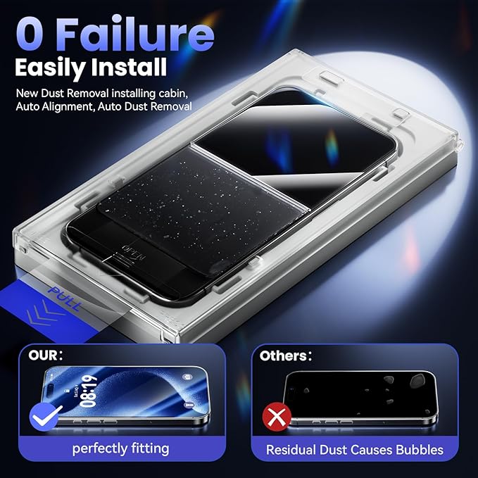 3 Pack Screen Protector for iPhone 16 Pro Max [6.9 Inch] with Auto-Alignment Kit, Auto Dust,9H+ Military Grade Shatterproof, iPhone16 ProMax Tempered Glass film,HD Clear,Case Friendly