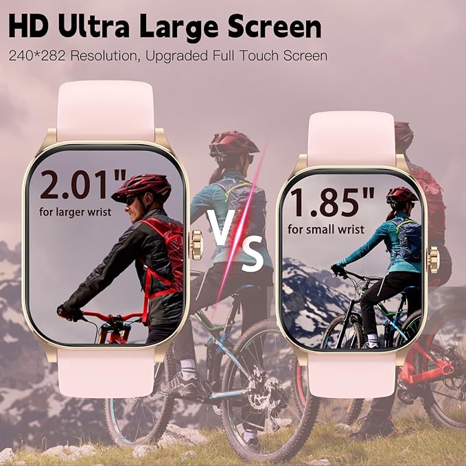 Smart Watch for Women Men(Answer/Make Call), Smartwatches with Heart Rate/SpO2/Sleep/Stress Monitor, IP68 Waterproof Activity Tracker for Android iPhone, 100+ Sports Fitness Watches (Pink, 1.85")