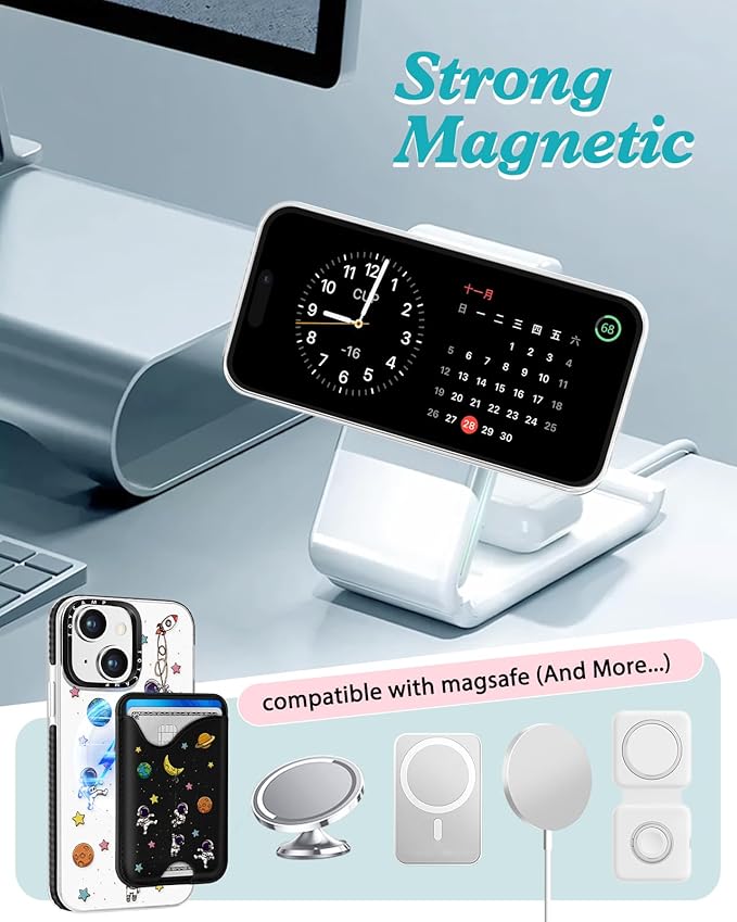 Toycamp for iPhone 14 Case, for iPhone 13 Case - Compatible with Magsafe Credit Card Holder Wallet Magnetic Cute Women Teen Girls Kawaii Girly Unique Man Boys Design Phone Cover for iPhone 14/13