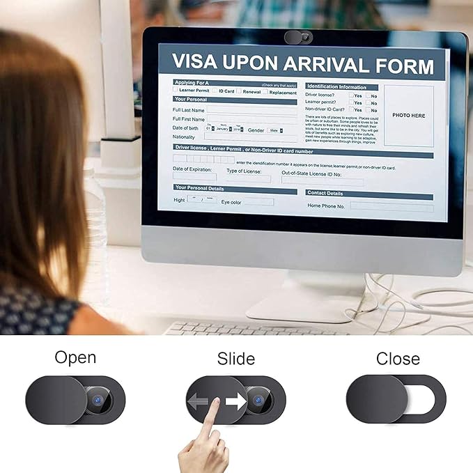 Webcam Cover Slide, Upgrade Ultra-Thin Camera Covers Compatible for Laptop Apple MacBook iPad Pro iMac Cell Phone -Protect Your Privacy Security(6-Pack)