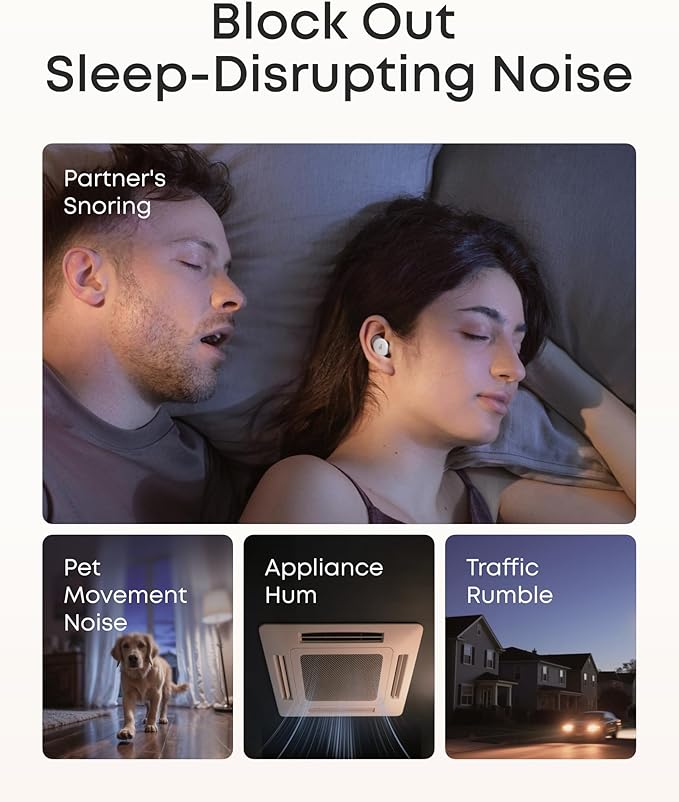 Soundcore Sleep A30 Special by Anker, Sleep Earbuds, ANC, Passive Isolation, Snore Masking Sleep Headphones, Extensive Sleep Audio, Ultra Comfort for Side Sleepers, 8-10H Playtime