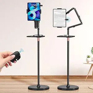 Houele Tablet Floor Stand with Page Turner, iPad Floor Stand with Tray