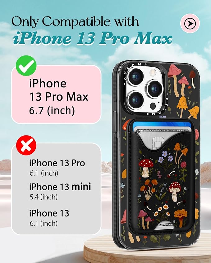 Toycamp for iPhone 13 Pro Max Case - Compatible with Magsafe Credit Card Holder Wallet Magnetic Cute Women Teen Girls Kawaii Girly Unique Design Phone Cover for iPhone 13 Promax