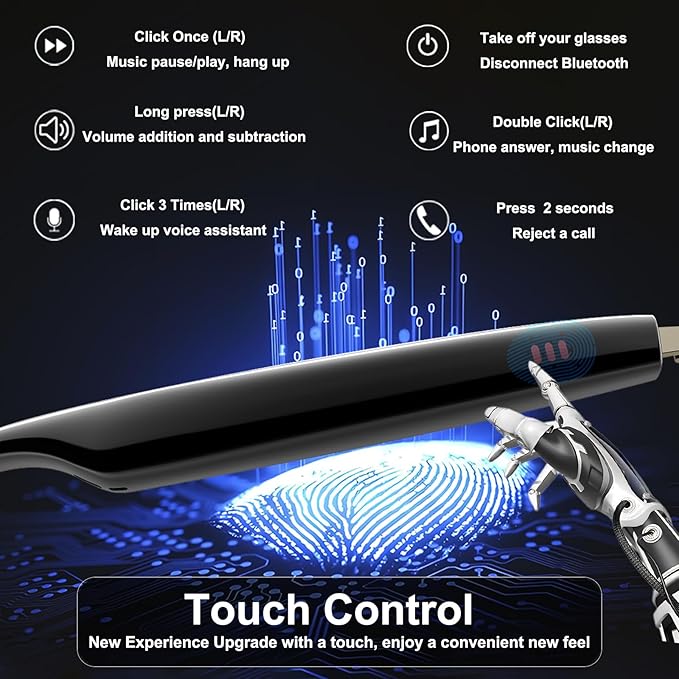 Smart Bluetooth Glasses with AI Translation, 164 Languages Translator, with Speaker,Photochromic Lenses, TR90 Frame, 5H Battery Life, Open-Ear Audio for Men & Women, Driving,Travel&Work