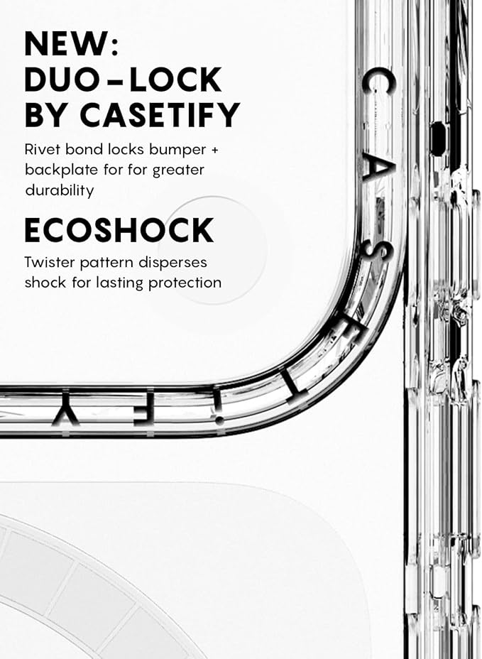 CASETiFY Compact iPhone Air Case [Slim and Sleek/Compatible with Magsafe / 4 ft. 2X Military Grade Drop Protection] - Star Marks - Clear Black