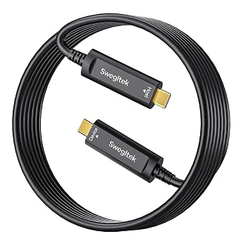 Fiber Optic USB C Cable 65ft,10Gbps HighSpeed Data Transfer