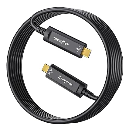 Fiber Optic USB C Cable 65ft,10Gbps HighSpeed Data Transfer